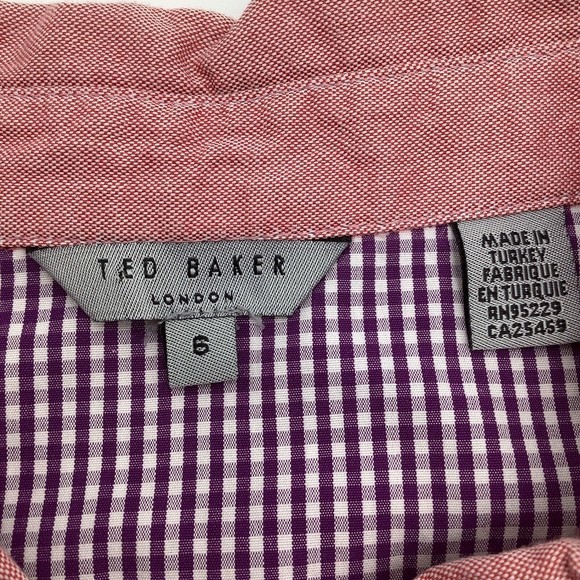 Ted Baker London Mens Short Sleeve Polo Red Size 6 - Picture 4 of 5